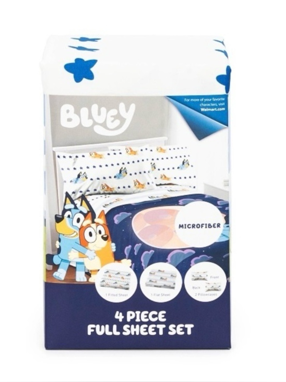 NWT. BLUEY 4 Piece Full Bed Sheet Set